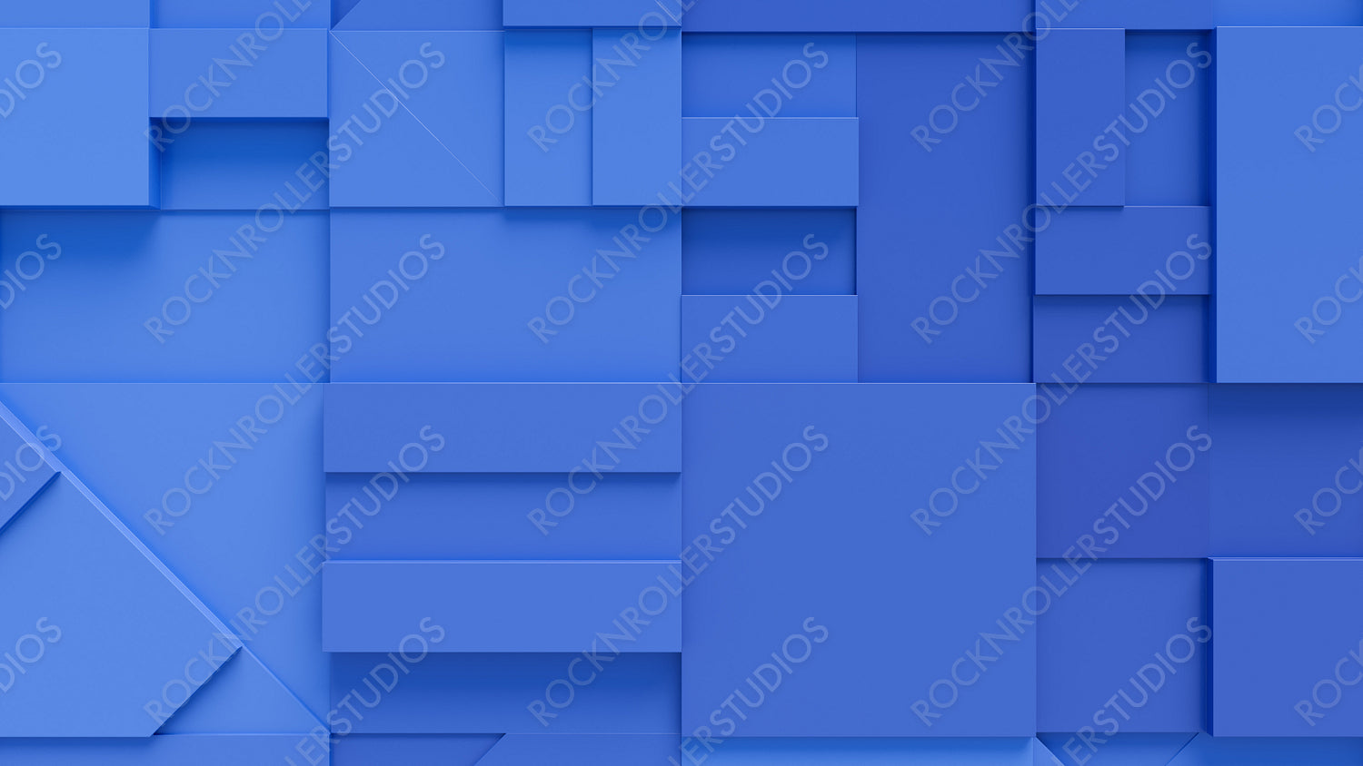 Blue 3D Blocks arranged to create a Business abstract background. 3D Render .