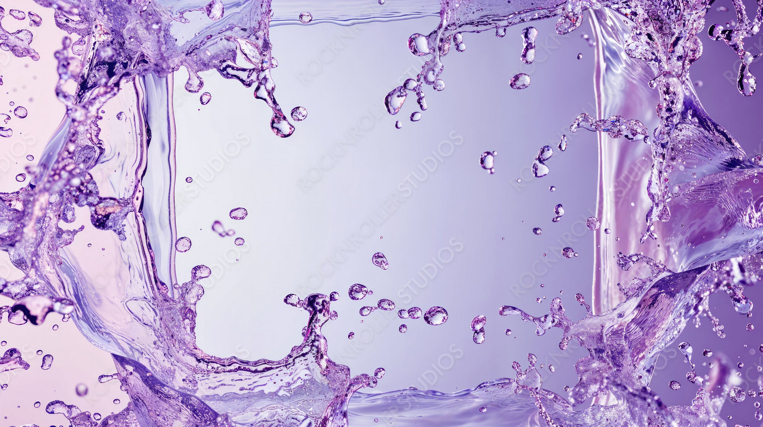 Splashing Violet Water Droplets - Dynamic, Refreshing Abstract