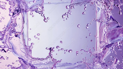 Splashing Violet Water Droplets - Dynamic, Refreshing Abstract