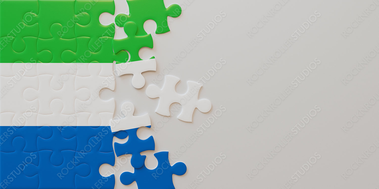 Sierra Leone Flag as a Challenging Jigsaw Puzzle: Strategy and Problem-Solving Concept