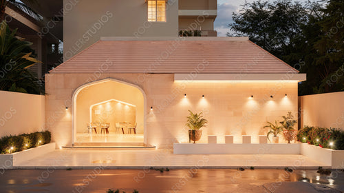 Elegant Entrance with Soft Lighting and Modern Design