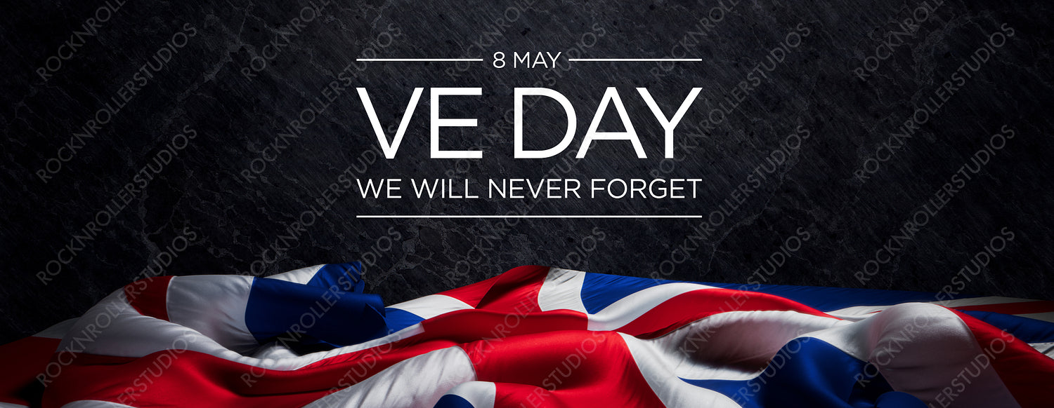 VE Day Commemoration: Union Jack Draped in Remembrance - May 8, 1945
