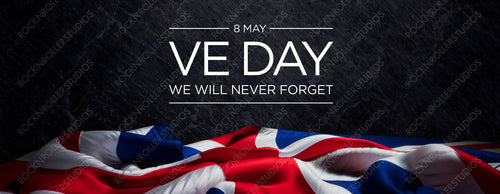 VE Day Commemoration: Union Jack Draped in Remembrance - May 8, 1945