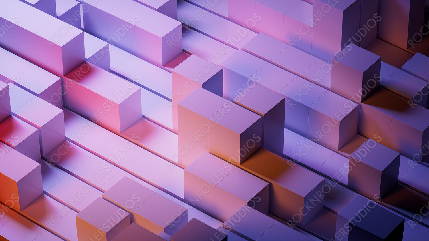 Violet and Orange, Innovative Tech Wallpaper. 3D Render.