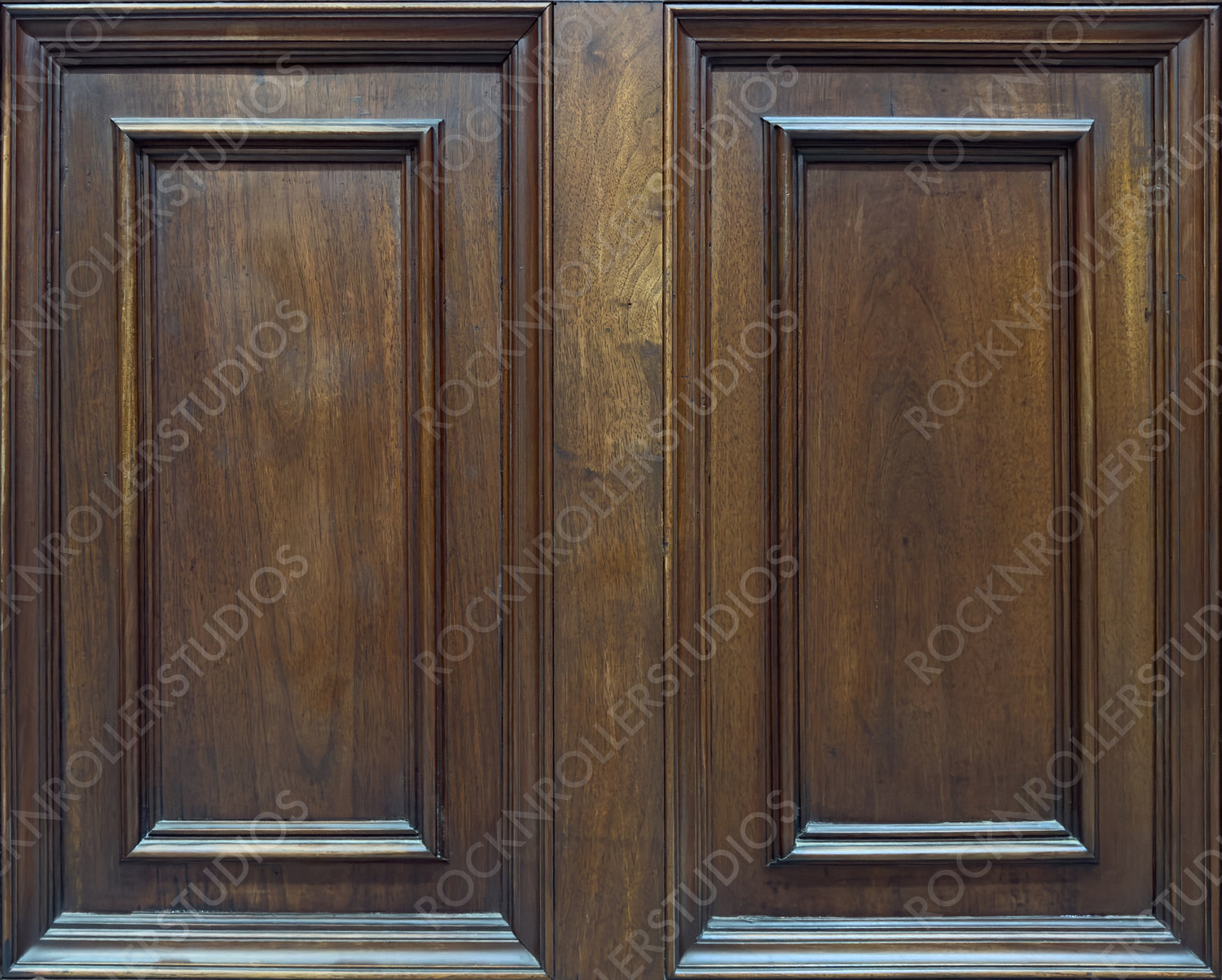 Elegant Dark Wood Cabinet Doors with Classic Recessed Panels and Decorative Molding