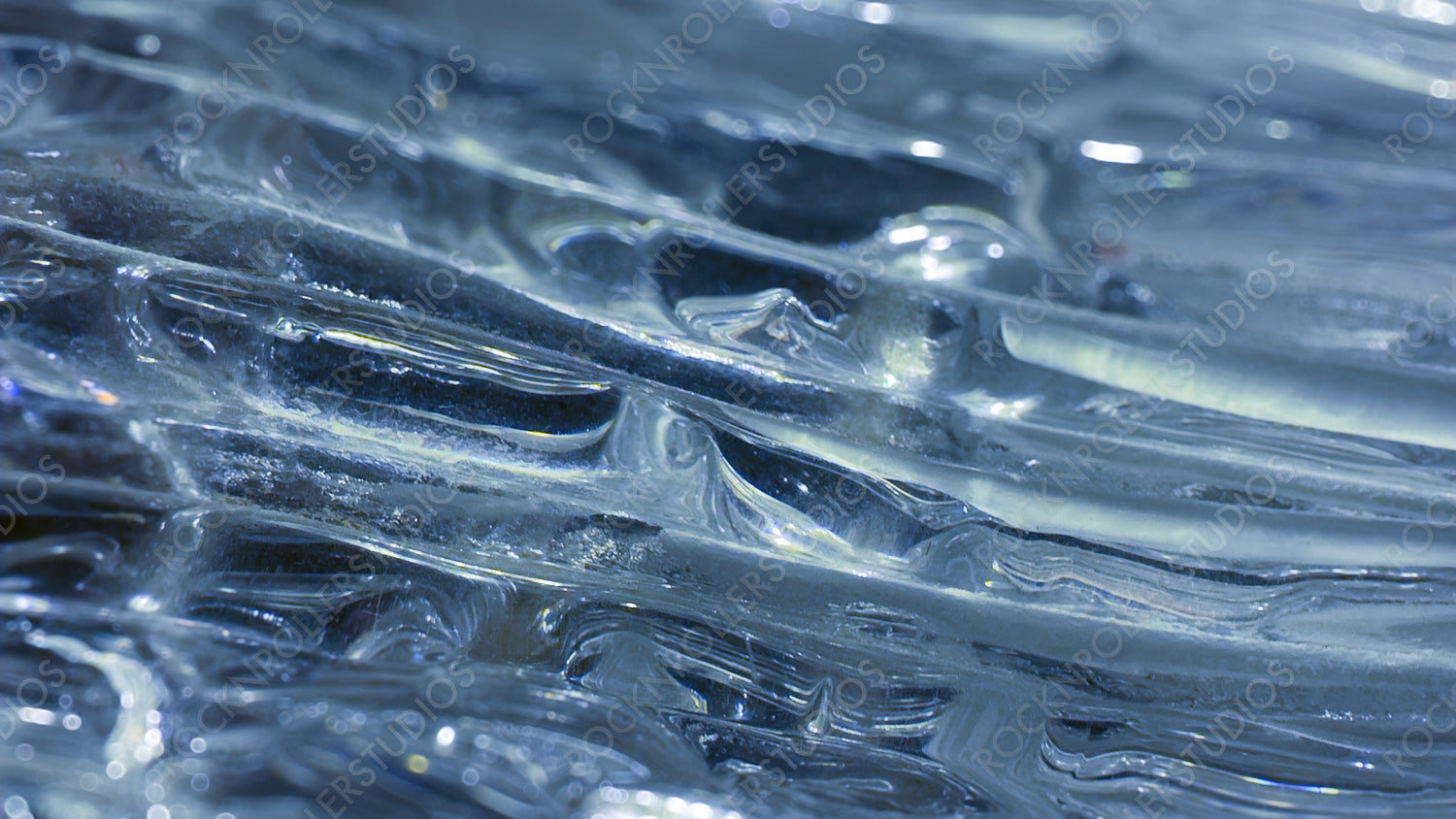 Glacial Ice Surface with Stunning Blue Tones and Complex Natural Formations