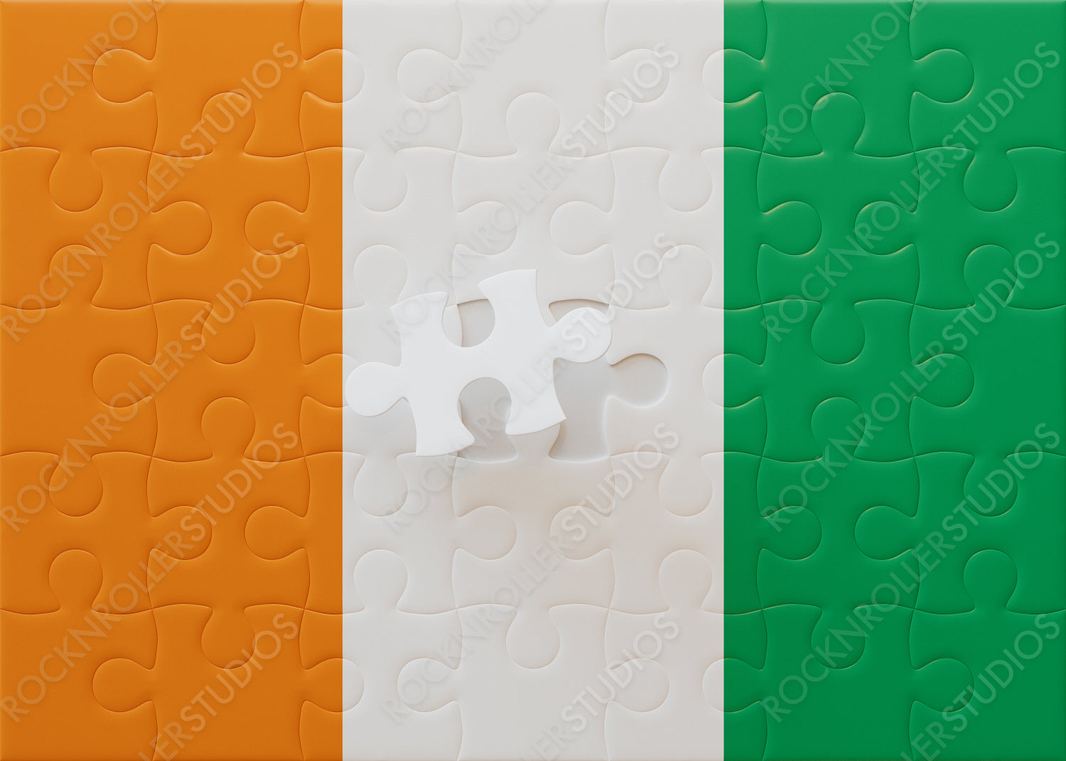 Perfect Fit: Completing the Cote d'Ivoire Flag with Interlocking Jigsaw Pieces