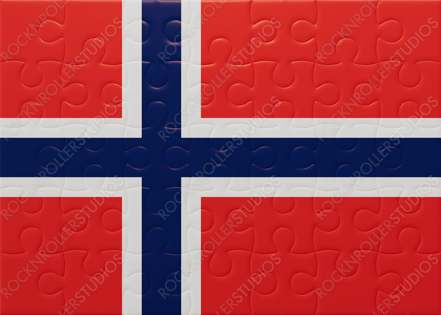 Norwegian Pride in Pieces: Jigsaw Puzzle of Norway's Flag