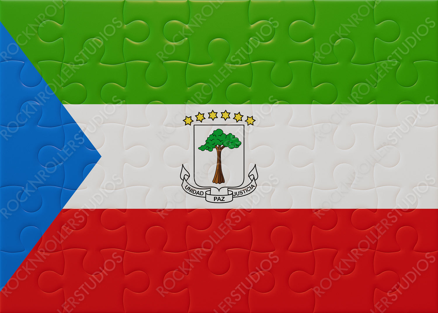 Equatorial Guinea Flag Puzzle: Symbol of Unity in Jigsaw Form