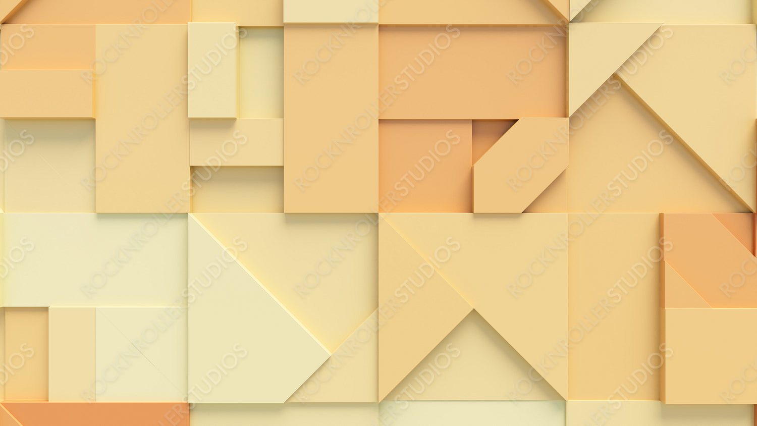 Yellow and Orange 3D Shapes arranged to create a Business abstract wallpaper. 3D Render .
