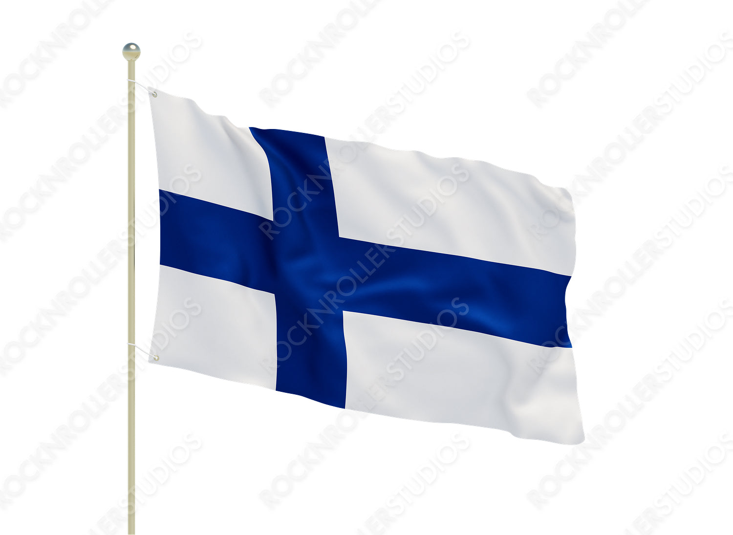 Striking Finnish Flag with Blue Nordic Cross on Grey Background - Symbol of National Pride. Transparent PNG