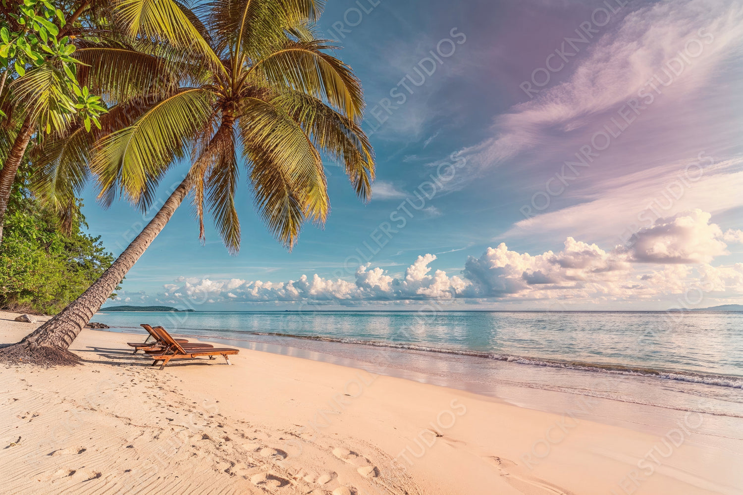 Sea and Sky concept with Dreamlike Sunshine Beach in Tahiti. Relaxing get-away Shoreline.