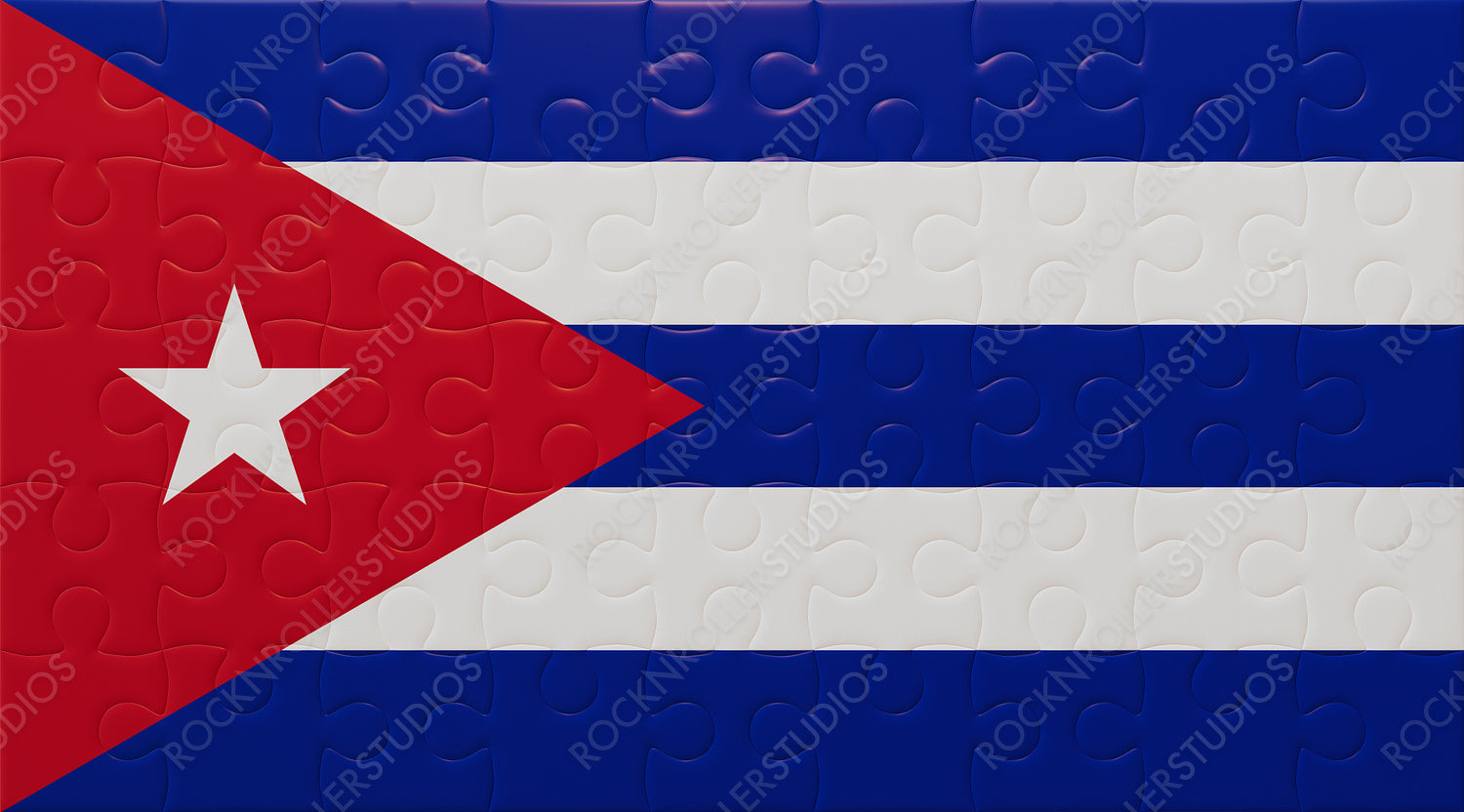 Unity in Pieces: Creative Cuban Flag Puzzle Design Symbolizing Interconnectedness