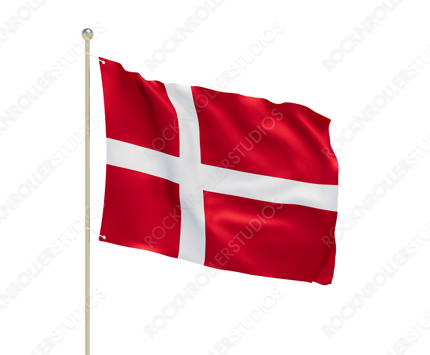 Majestic Dannebrog: Denmark's National Flag Waves Proudly Under a Vibrant Sky. Transparent PNG