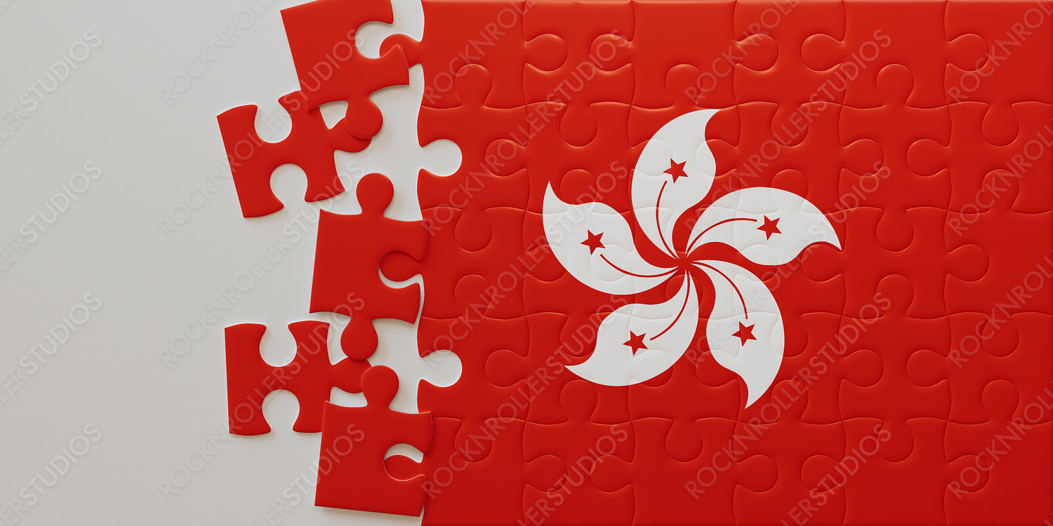 Vibrant Hong Kong Flag Puzzle: A Symbolic Jigsaw Challenge