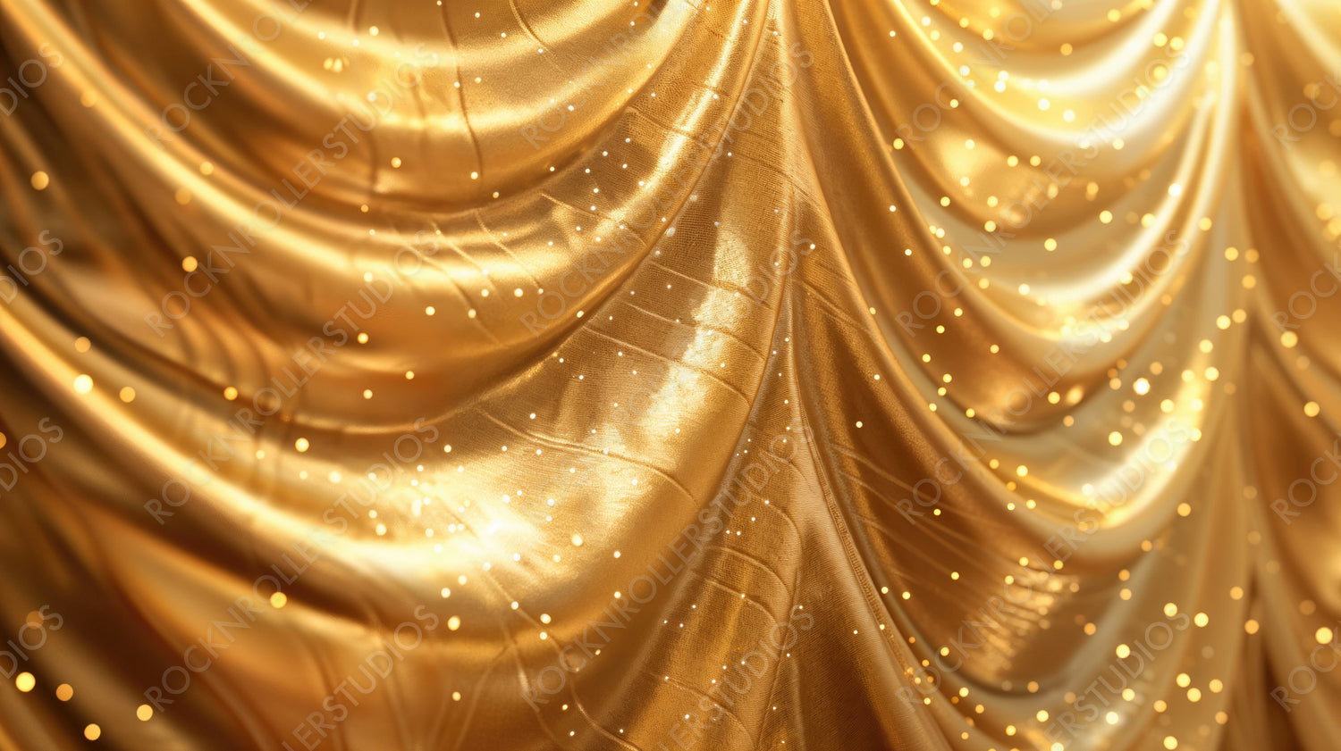 Luxurious golden fabric with sparkling highlights creating an elegant background