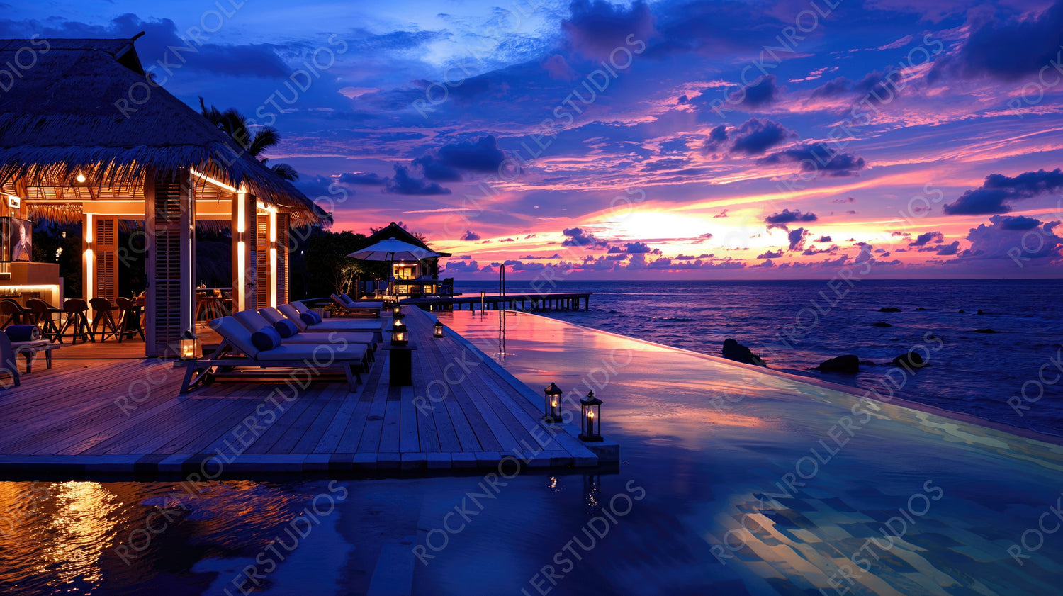 Luxury Beachfront Villa with Infinity Pool and Sunset View Over Ocean