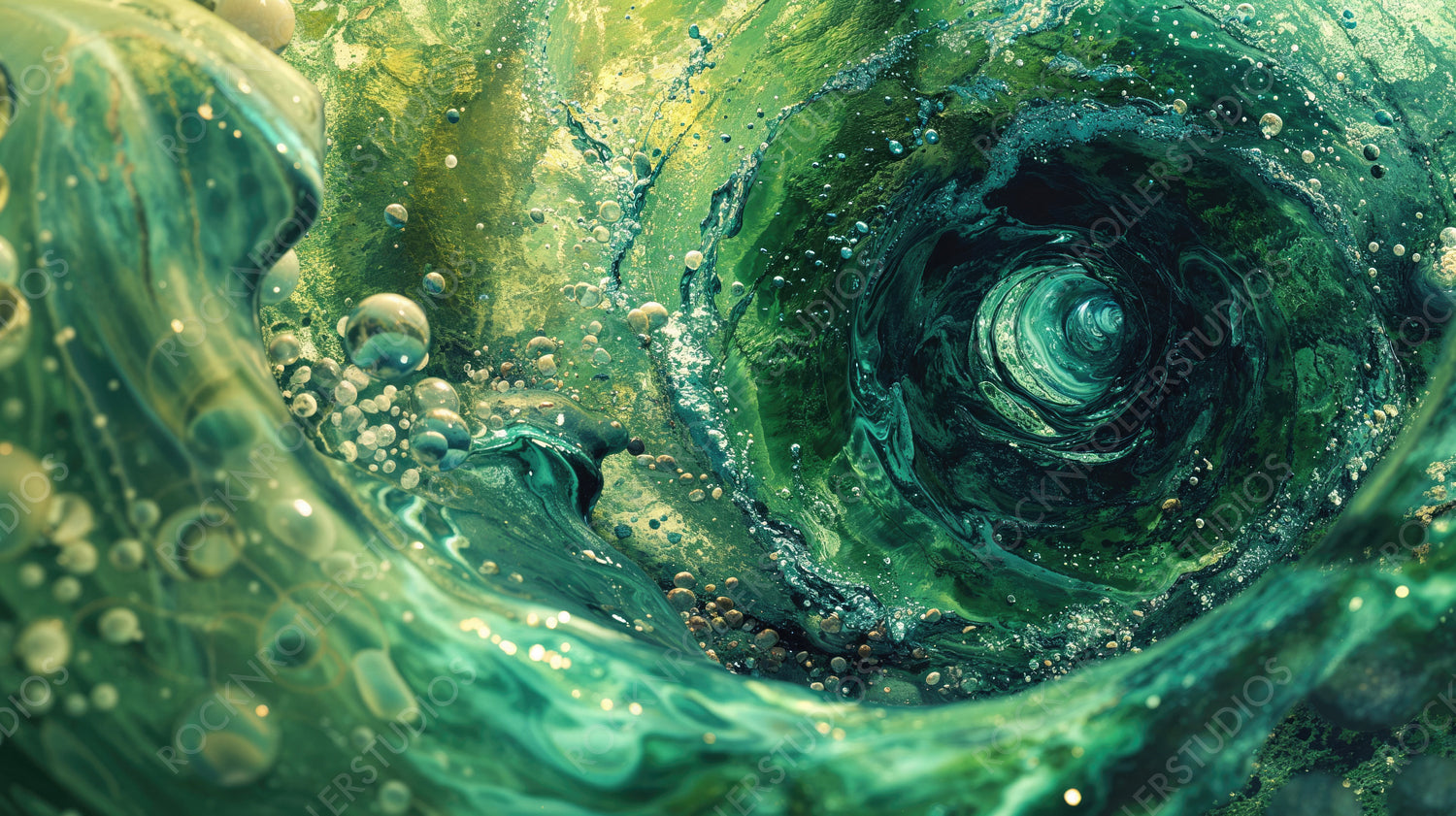 Mystical Underwater Vortex - Enchanting Swirling Oceanic Scene