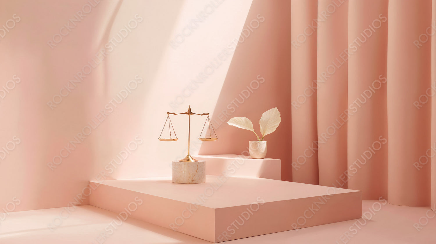 Law and Justice Concept with Balance Scale in Soft Light