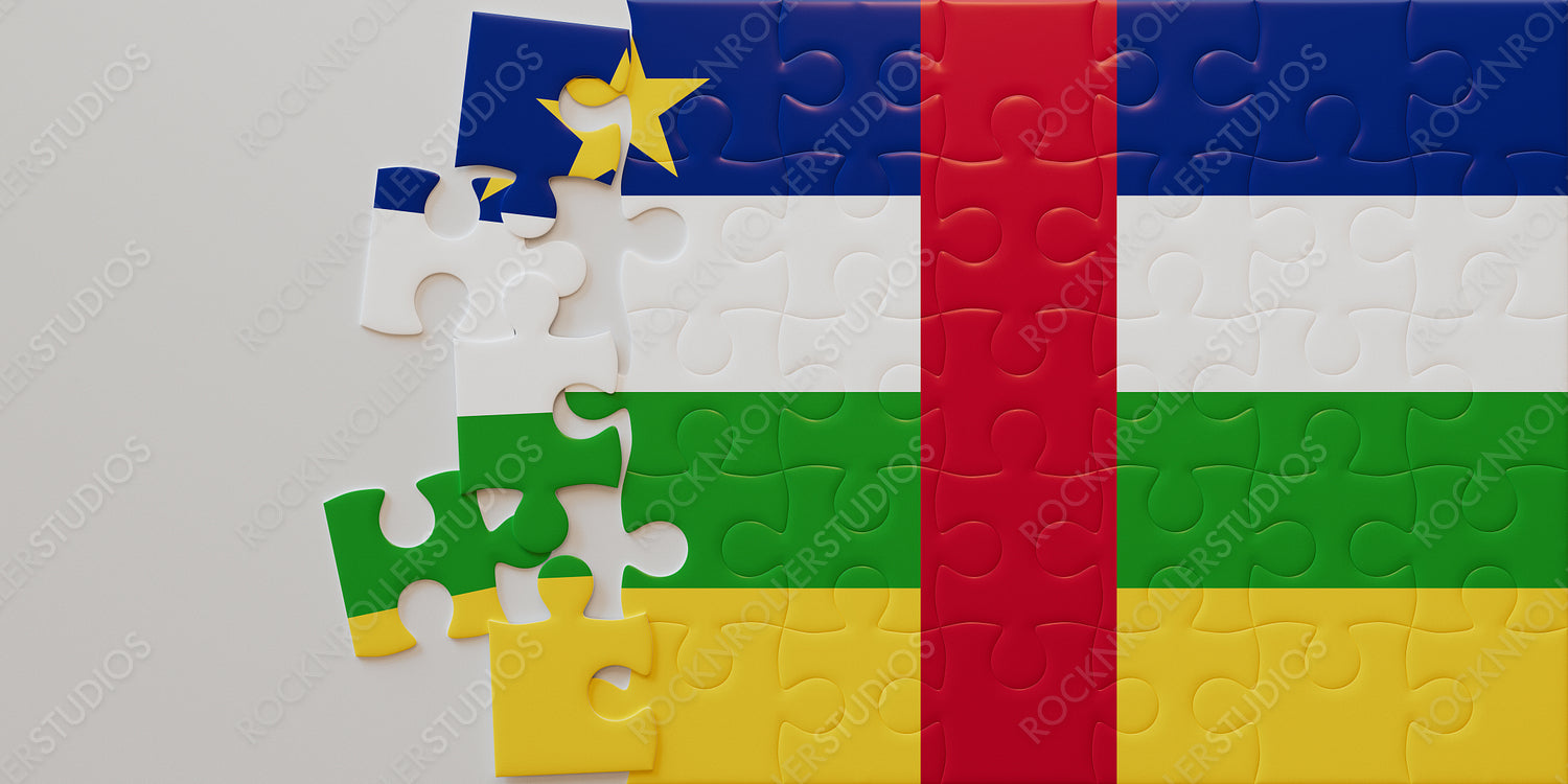 Central African Republic Flag as an Unfinished Jigsaw Puzzle: Unity and Challenge Symbolized