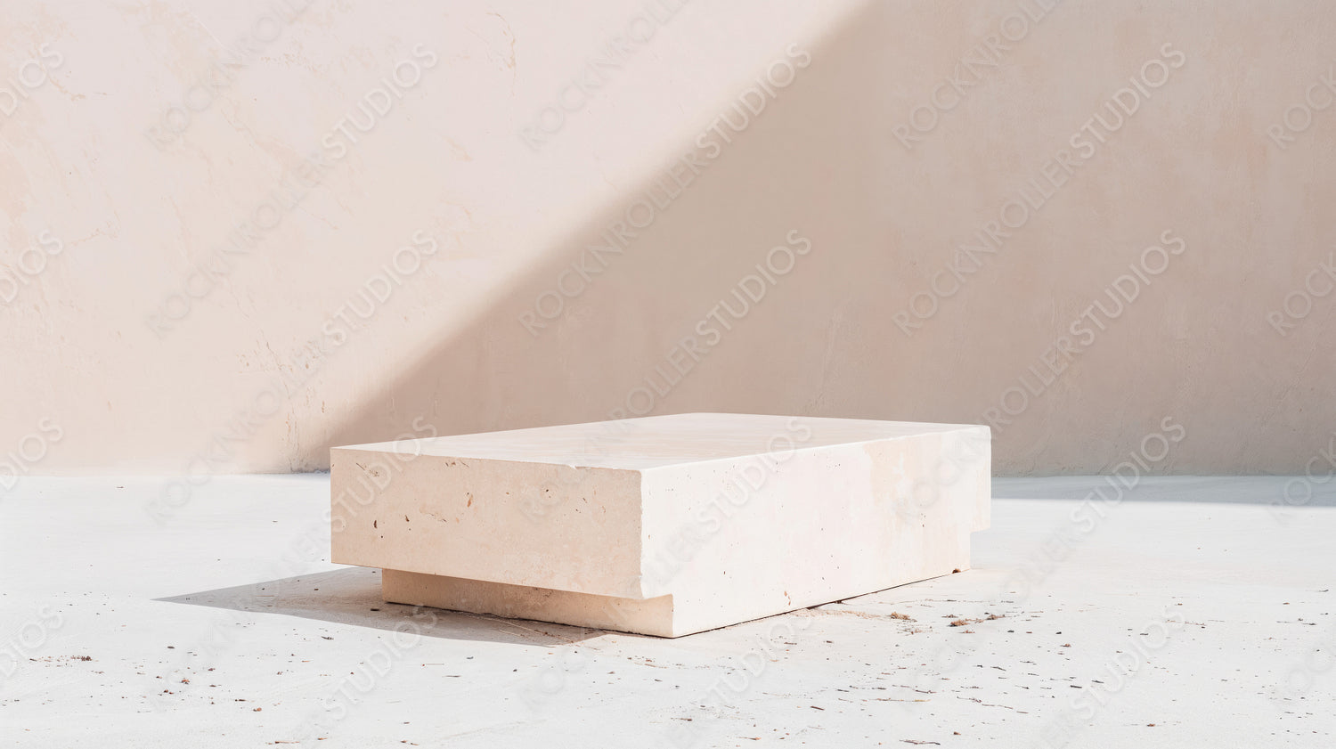 Natural Stone Plinth on Light Background - Minimalist Architecture Concept