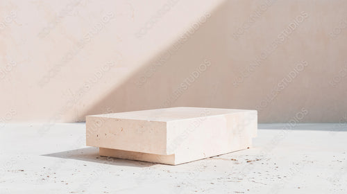 Natural Stone Plinth on Light Background - Minimalist Architecture Concept