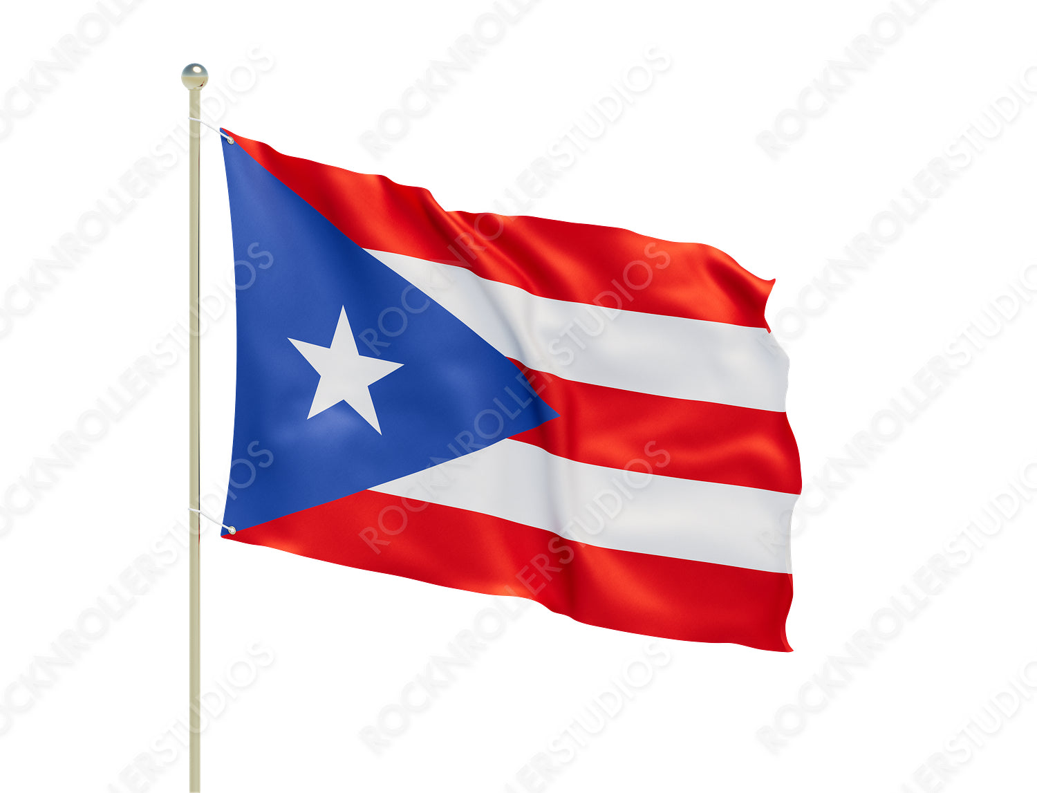 Vibrant Puerto Rican Flag Waves Proudly, Symbolizing Heritage and Hope. Transparent PNG