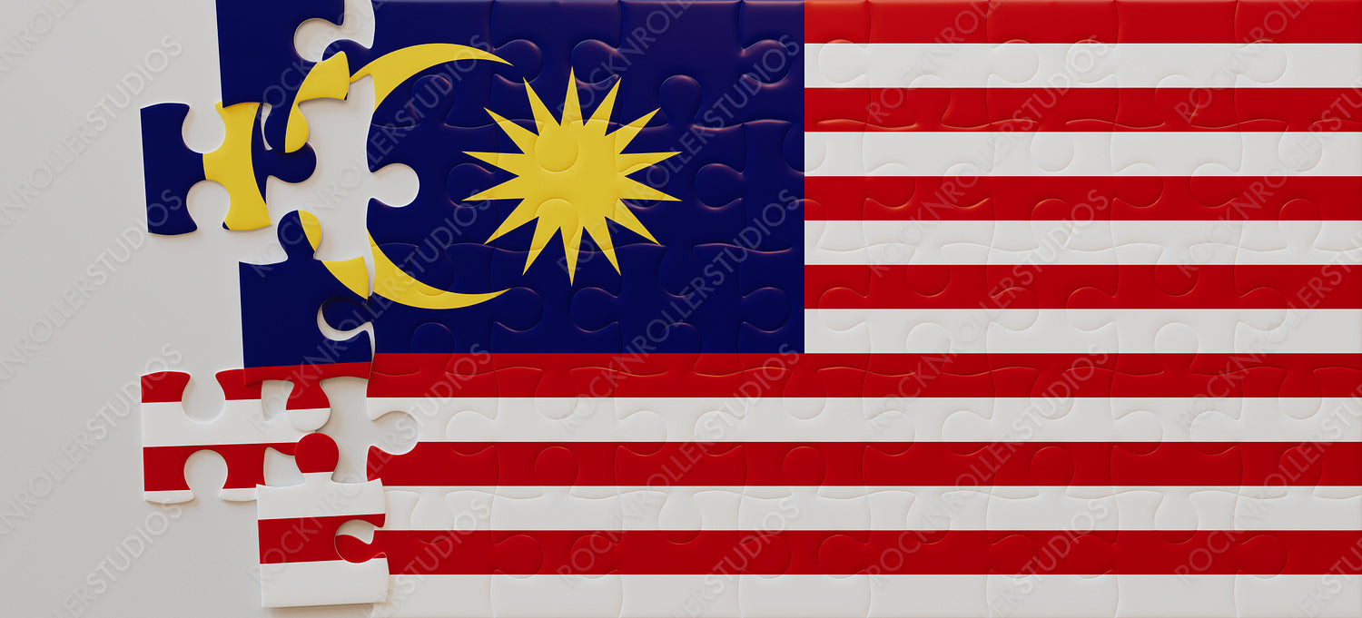 Malaysia Unites: Puzzle Pieces Forming the National Flag