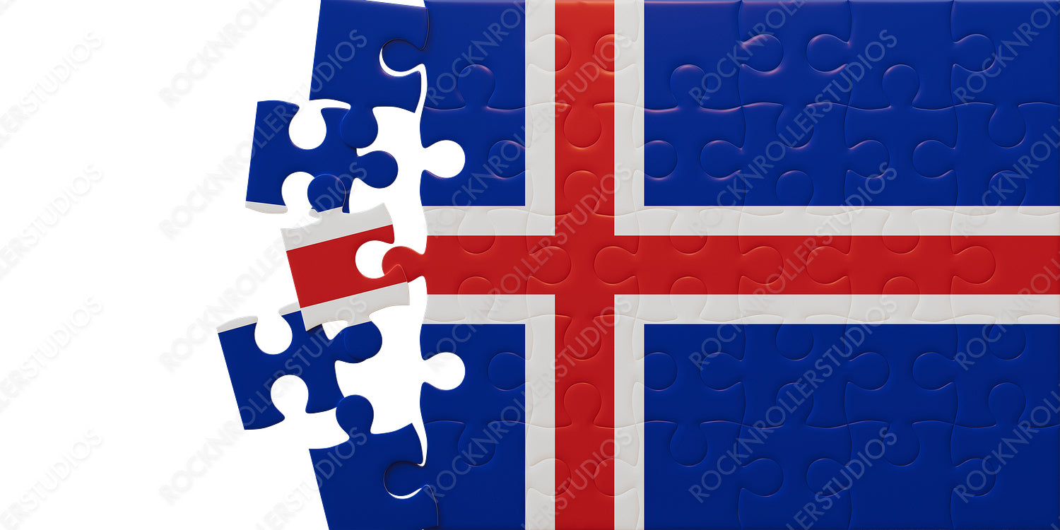 Vibrant Icelandic Flag Puzzle: Uniting Pieces of National Identity