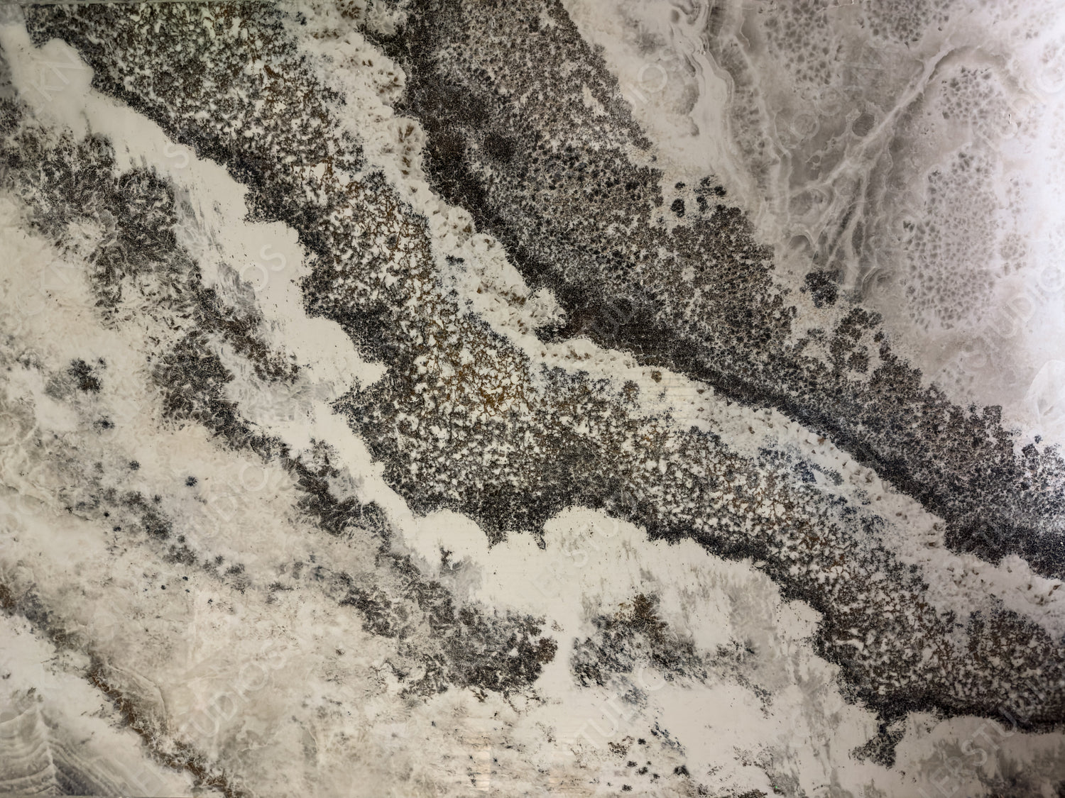 Sophisticated marble pattern with dark and light contrasts, detailed textures, and organic lines, ideal for modern and elegant designs