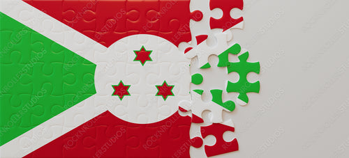 Piece Together Burundi: A Creative Jigsaw Puzzle of the National Flag