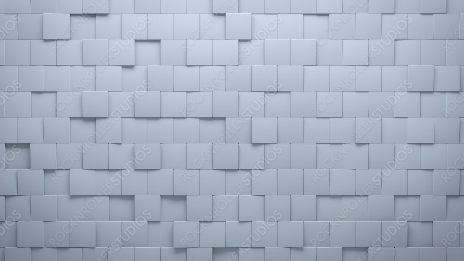 Semigloss, Polished Wall background with tiles. White, tile Wallpaper with Square, 3D blocks. 3D Render