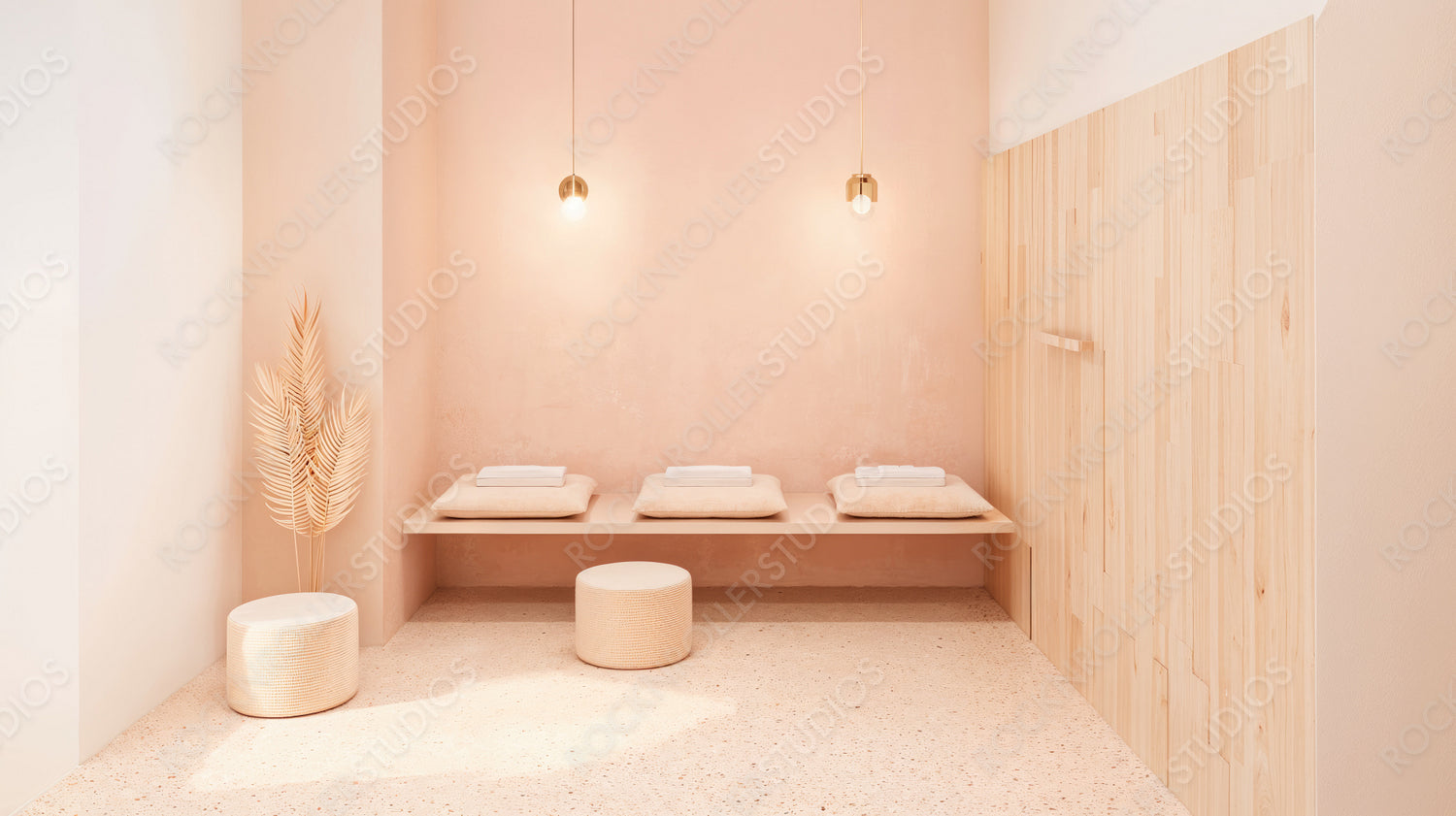 Spa Concept with Minimalist Interior and Soft Lighting