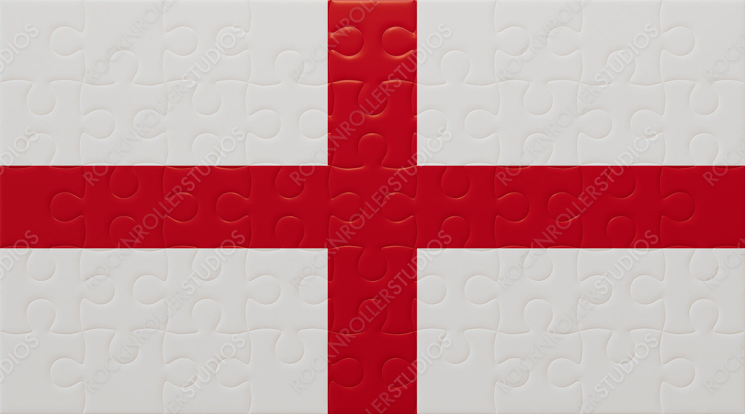 Engaging St George's Cross Puzzle: Iconic England Flag Design in Jigsaw Pieces