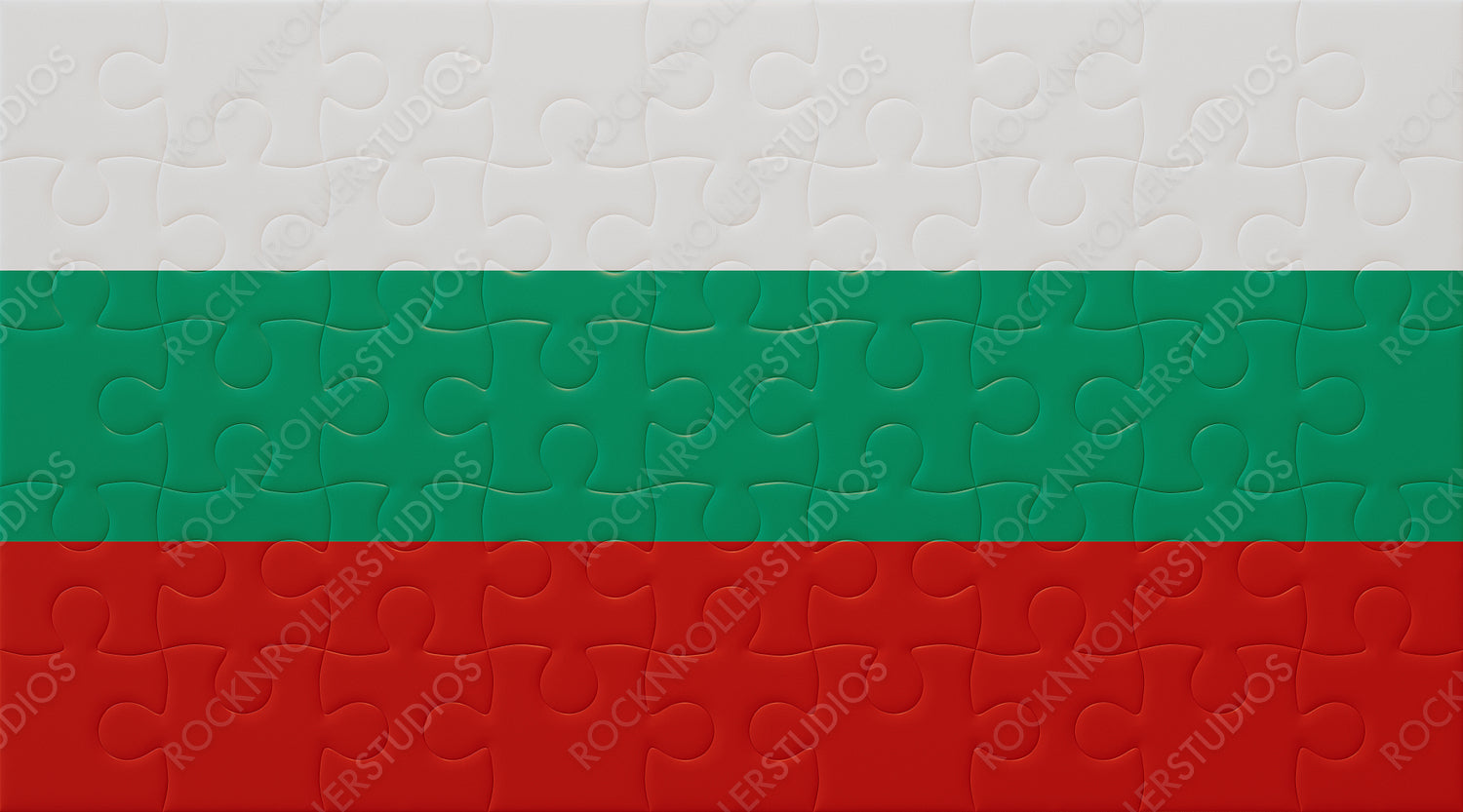 Unity in Pieces: Bulgaria's Flag as a Colorful Jigsaw Puzzle