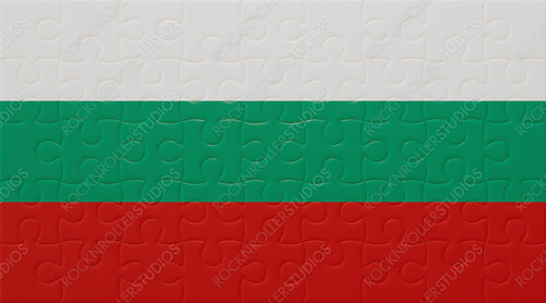 Unity in Pieces: Bulgaria's Flag as a Colorful Jigsaw Puzzle
