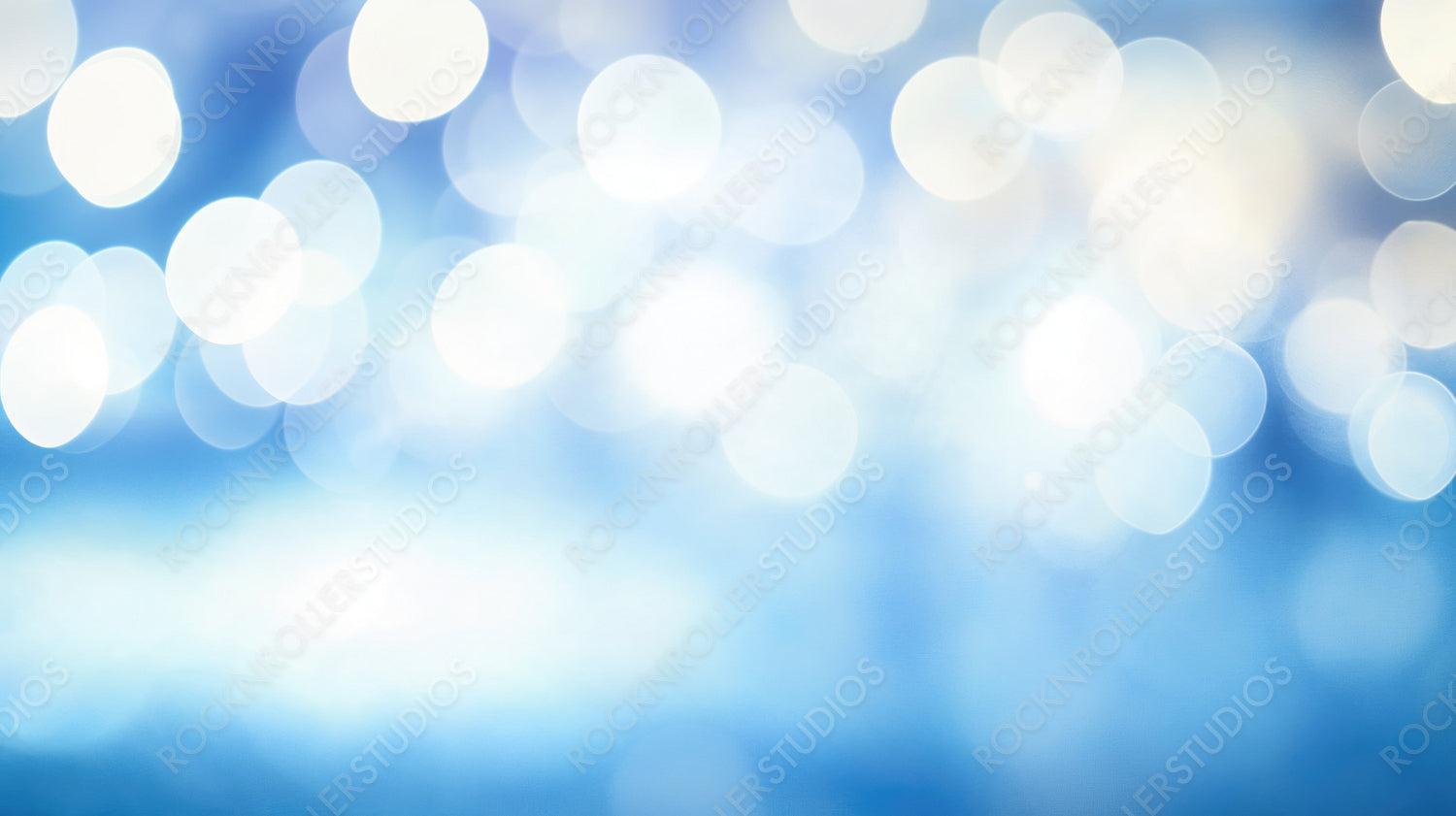 Winter Blue Bokeh Lights Shining in a Soft Frosty Glow for Seasonal Holiday Background