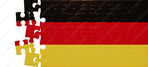 Fragmented Unity: German Flag as an Incomplete Jigsaw Puzzle