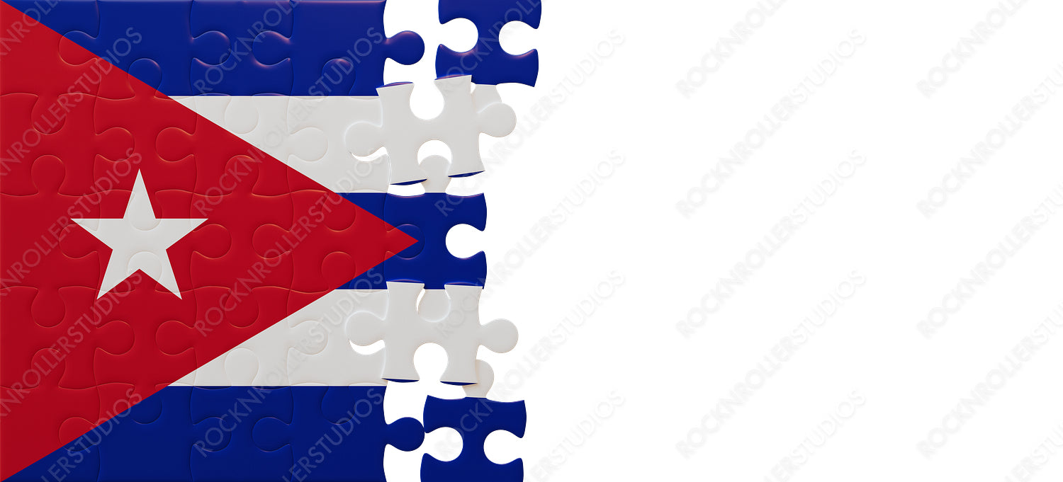 Creative Puzzle of the Cuban Flag: Artistic Assembly of National Symbol