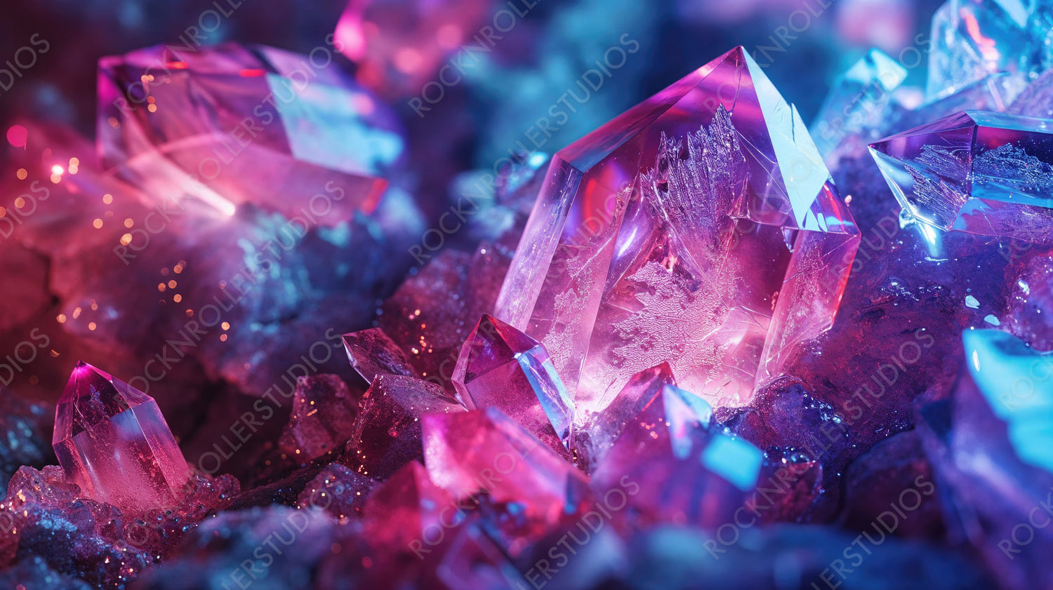 Glamorous Pink Crystals - Stunning, Glittering Gemstones in Soft Light