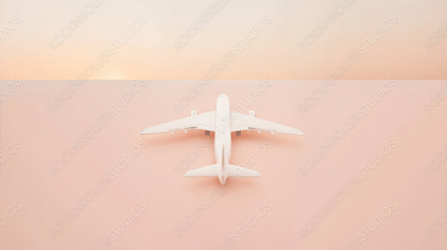 Airplane Model on Minimalist Pink Background