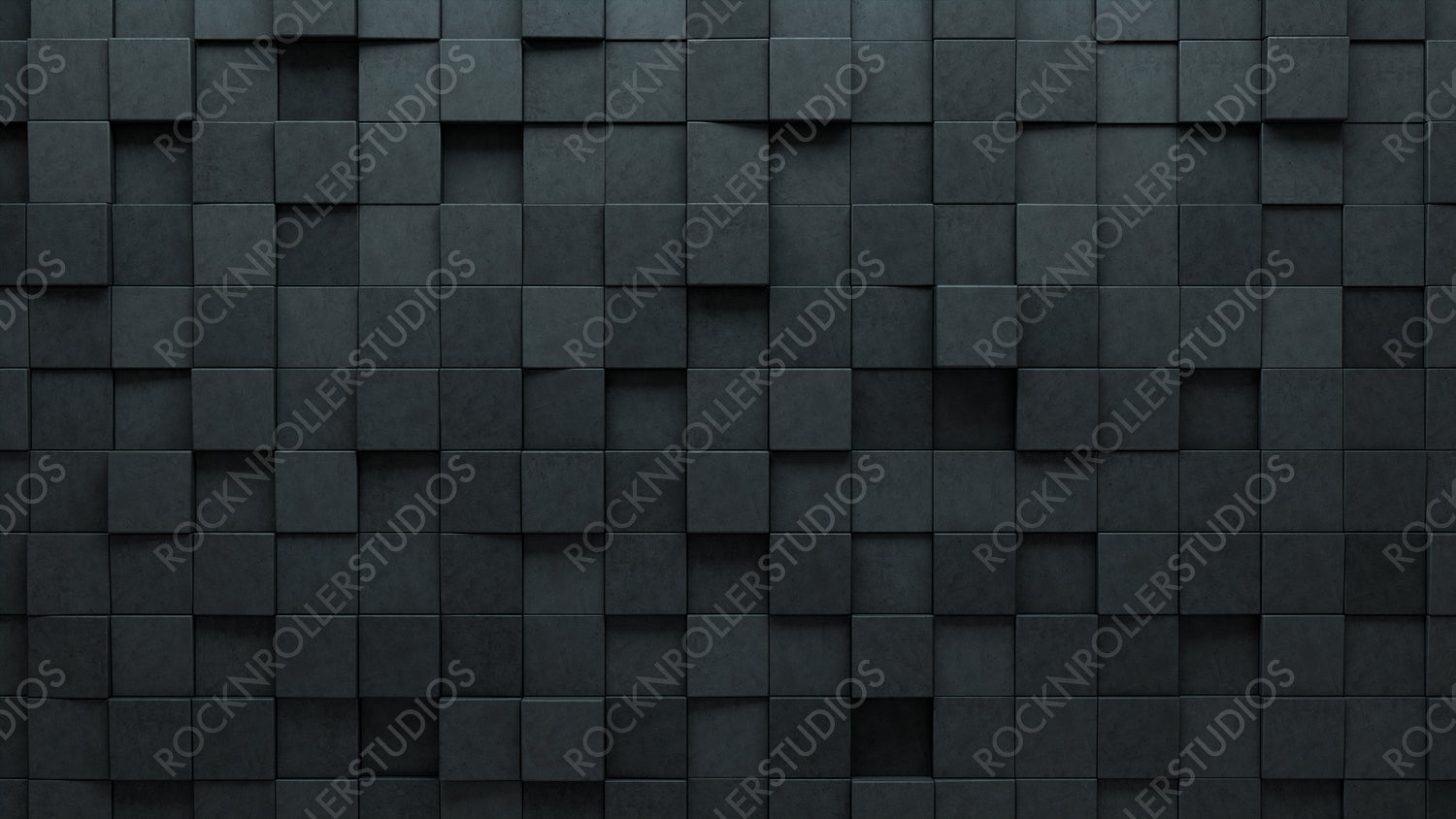 3D Tiles arranged to create a Futuristic wall. Polished, Square Background formed from Concrete blocks. 3D Render