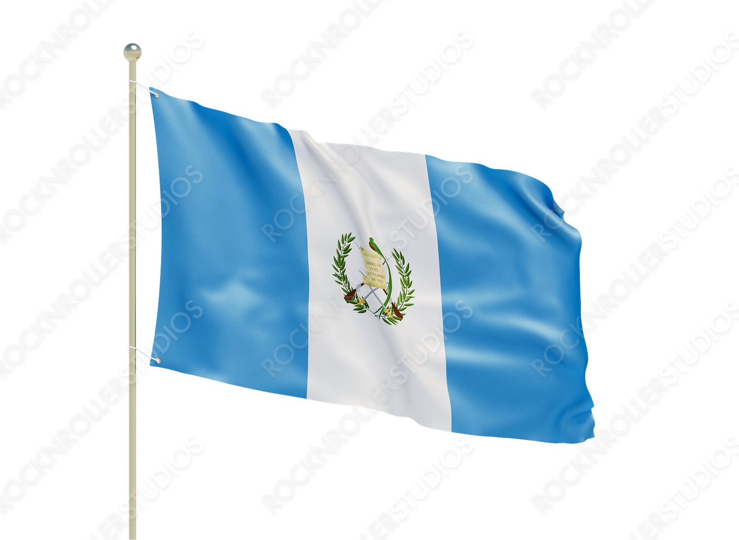 Vibrant Guatemalan Flag with Laurel Wreath Emblem - Symbol of Pride and Heritage. Transparent PNG