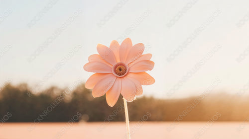 Delicate Pink Flower Against Soft Sunlit Background