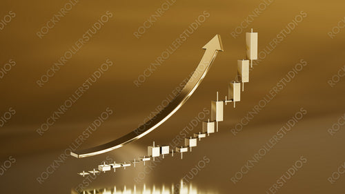 Golden Ascent: Luxurious Bullish Candlestick Chart Signaling Market Boom