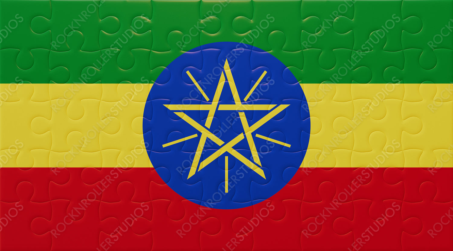 Ethiopian Flag as a Jigsaw Puzzle: Symbolizing Unity and Complexity