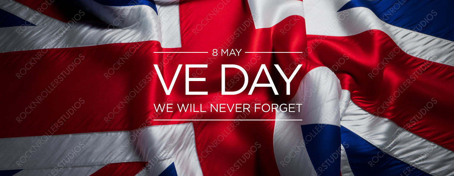 Dramatic VE Day Tribute with British & American Flags Intertwined, Remembering May 8, 1945