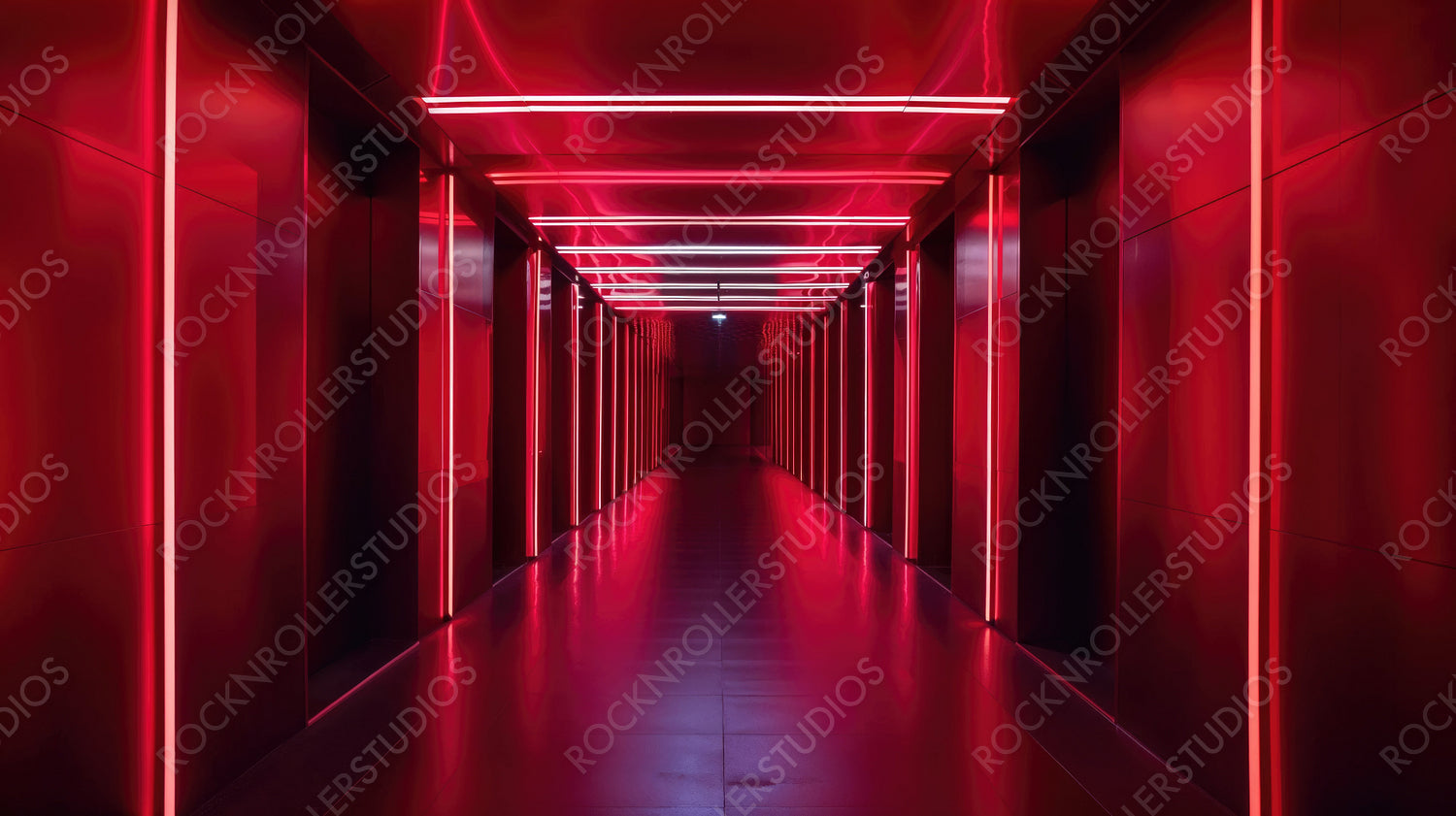 Futuristic Neon Hallway - Modern, Stylish Interior Design