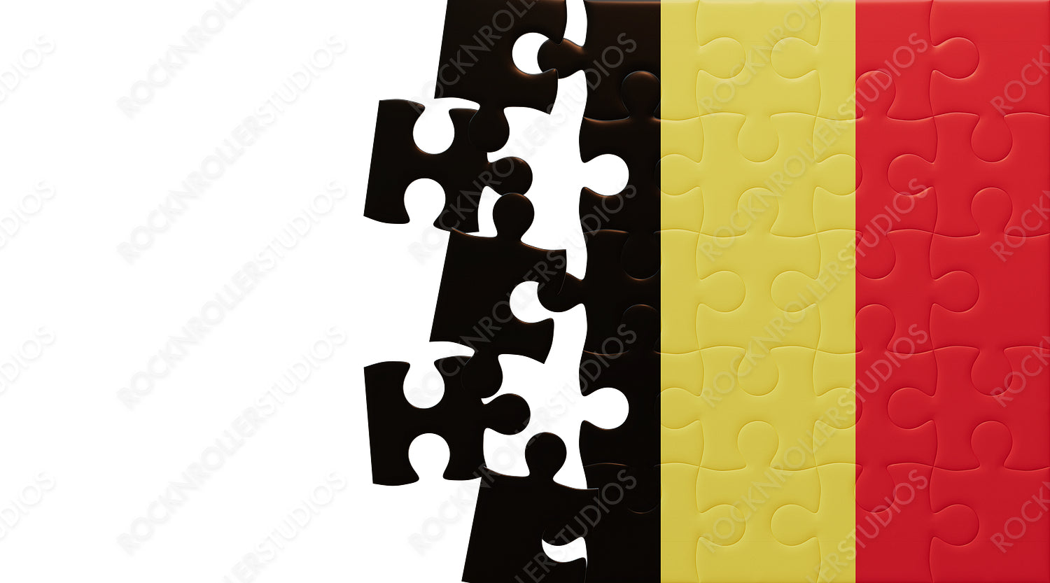 Belgium Flag as a Jigsaw Puzzle: Unity & Connection Concept