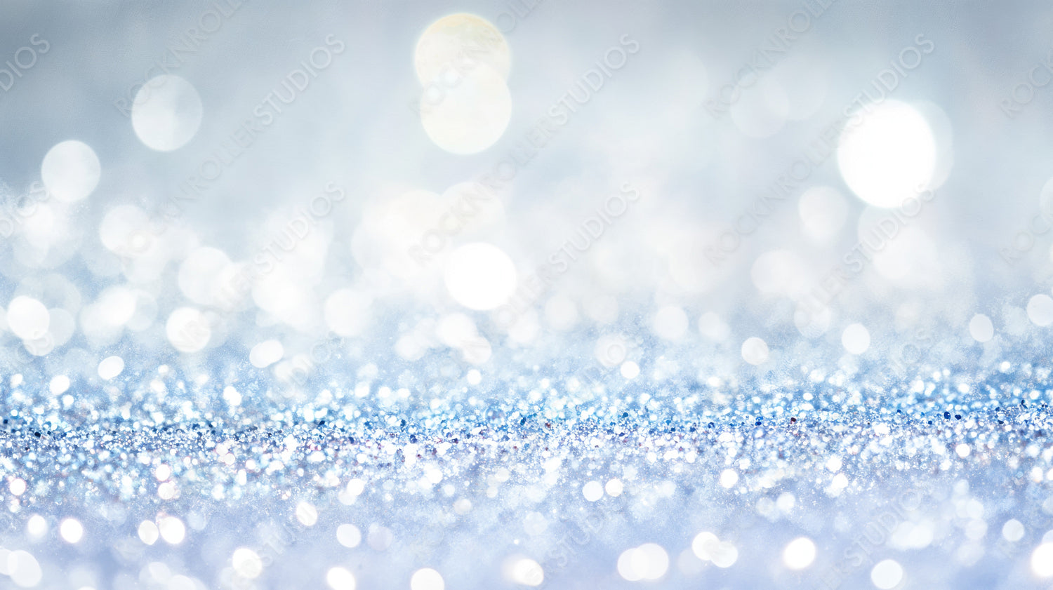 Magical Sparkling Blue Bokeh with Frosty Glitter for Winter Holiday Background